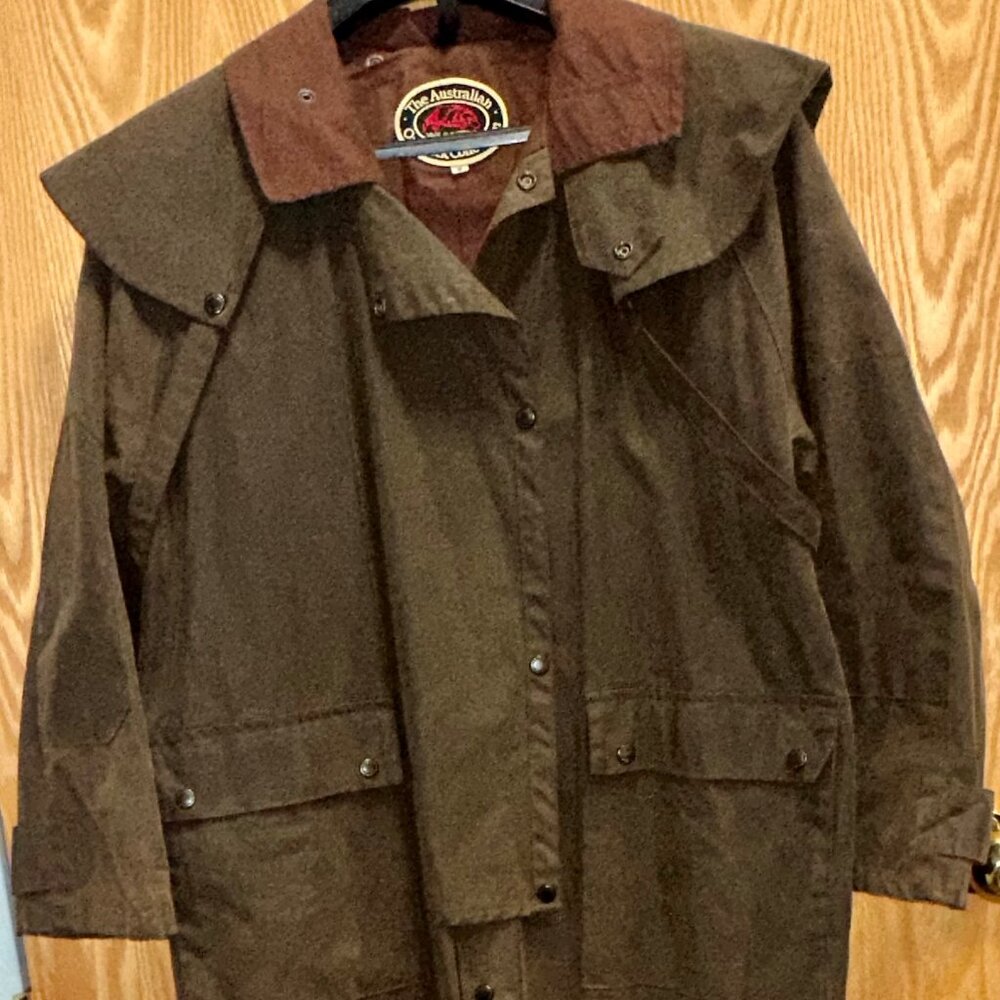 Genuine Australian Outback Collection Oilskin Duster Men's Medium Brpwn